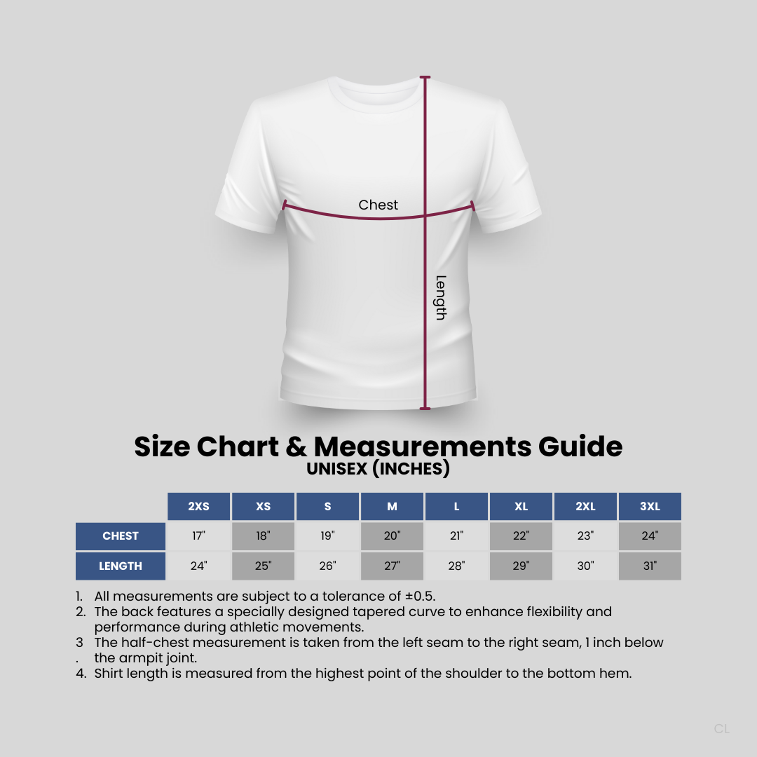 Tee Size Chart & Measurements Guide